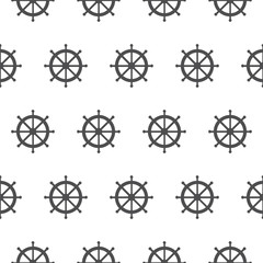 Fototapeta premium Seamless pattern with gray rudders. Nautical theme