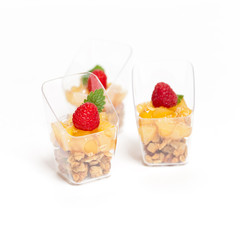 Apple Cinnamon Dessert with Whole Grain Oats. Selective focus.