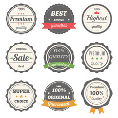 Vector set of retro labels. Best choice, guaranteed and premium
