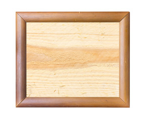 Wood photo image frame isolated on white background