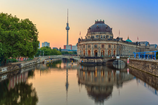 sunrise at Museum island and Alexanderplatz at Berlin, Germany