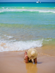 Beautiful woman on the beach. in Bali