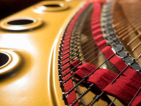interior of a concert grand piano