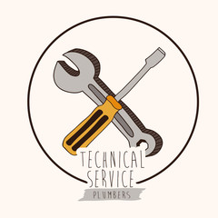 Technical Service design, vector illustration