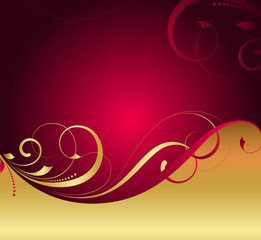 Golden Flourish Xmas Background