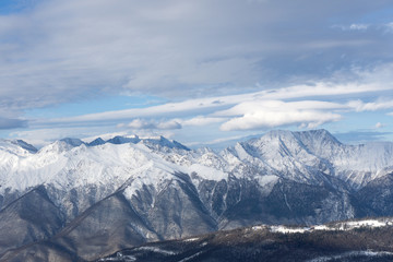 Fototapeta na wymiar Mountains of Krasnaya Polyana, Sochi, Russia