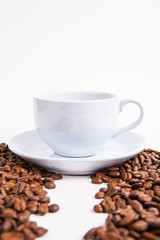 coffee bean on white paper background