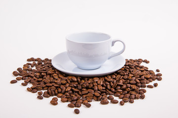coffee bean on white paper background