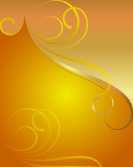 Golden Swirl Ornate Flourish Background