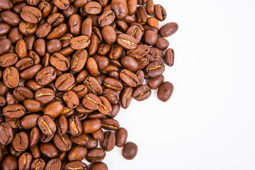 coffee bean on white paper background
