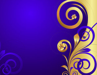 Golden Swirl Ornate Flourish Background