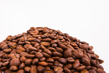 coffee bean on white paper background