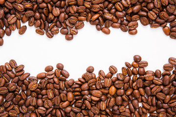 coffee bean on white paper background