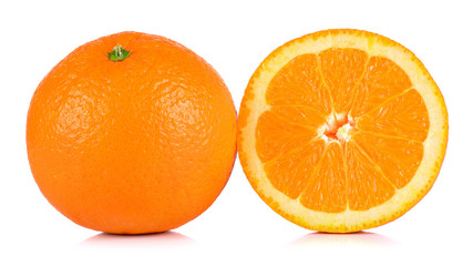Ripe orange isolated on white background