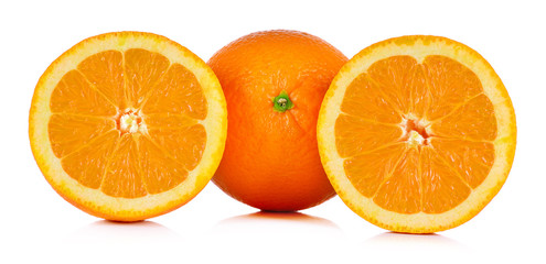 Ripe orange isolated on white background