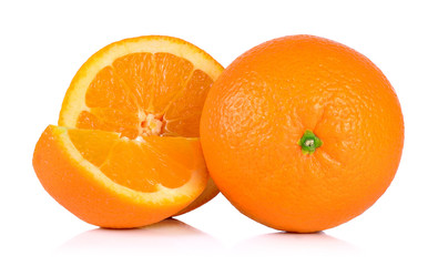 Ripe orange isolated on white background