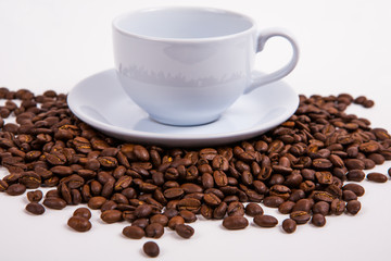 coffee bean on white paper background