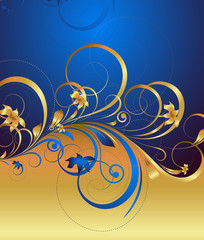 Golden Floral Greeting Background