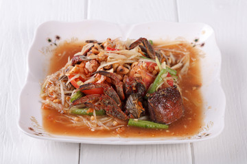 Somtum(Poo thai), papaya salad delicious food in thailand