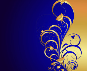 Royal Golden Floral Background