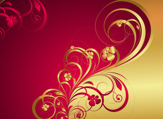 Royal Golden Floral Background