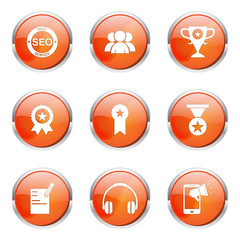 Fototapeta premium SEO Internet Sign Orange Vector Button Icon Design Set 9