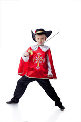 Brave Little musketeer, isolated on white