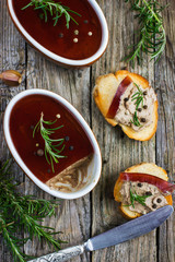 chicken liver pate with red wine jelly