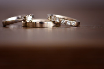 Isolated white gold wedding rings