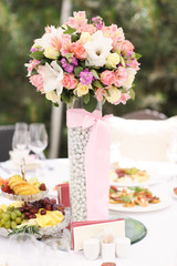 wedding decor at restaurant with all beauty and flowers