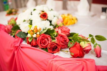 wedding decor at restaurant with all beauty and flowers