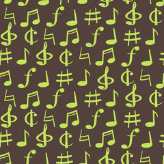 seamless background with musical symbols