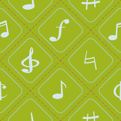seamless background with musical symbols