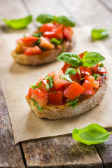 bruschetta with tomato and basil