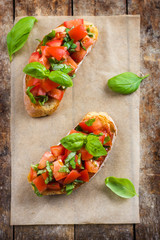 bruschetta with tomato and basil