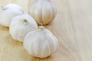 garlic on wooden background