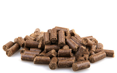 Pet food isolated on white background