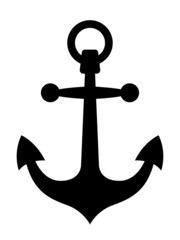 Simple black ships anchor silhouette