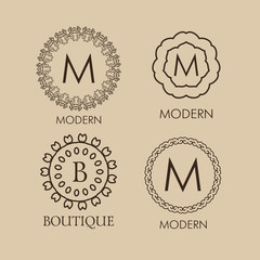 Set of luxury, simple and elegant  monogram designs