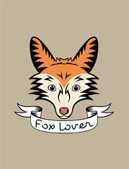 Fox lover, art vector design