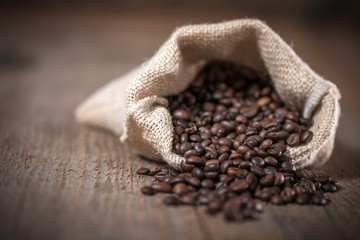 Sack with coffee beans