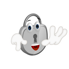 Funny padlock cartoon security illustration lock comic