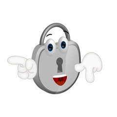 Funny padlock cartoon security illustration lock comic