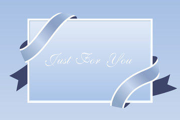 プレゼントリボンカードブルー