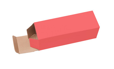 Red cardboard box on a white background