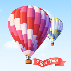 Fototapeta premium Air Balloon With Ribbon