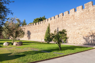 Fototapeta na wymiar The ancient city walls of Evora