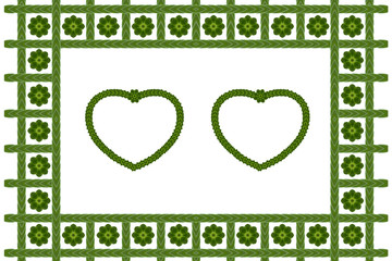 Green heart isolate  white background (Create from leaf)
