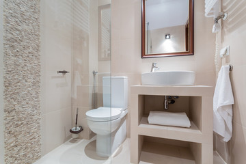 Shower with glass door