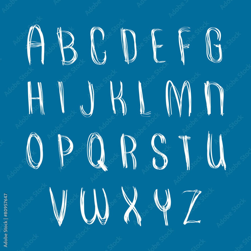 Poster script handwritten font vector, vector alphabet letters.